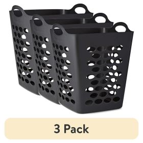(3 pack) Flex Square Laundry Hamper, Black